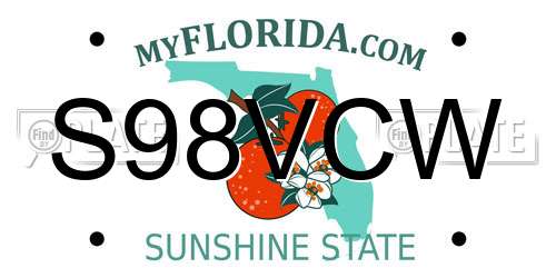 S98VCW Florida License Plate