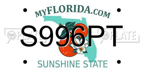 S996PT Florida License Plate