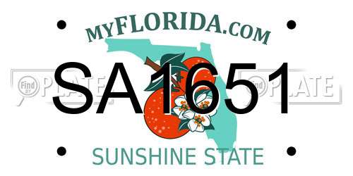 SA1651 Florida License Plate