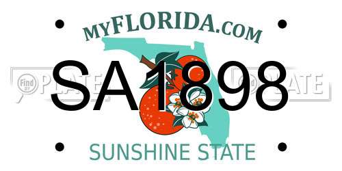 SA1898 Florida License Plate