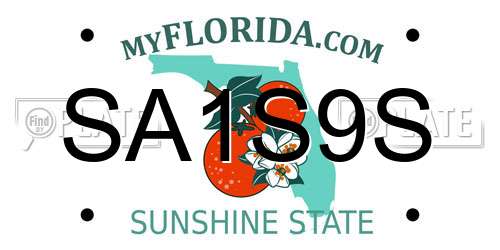 SA1S9S Florida License Plate