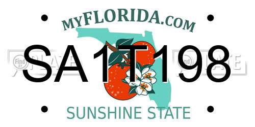 SA1T198 Florida License Plate