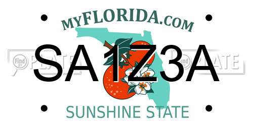 SA1Z3A Florida License Plate
