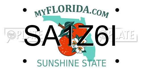 SA1Z6I Florida License Plate