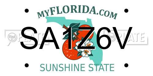 SA1Z6V Florida License Plate