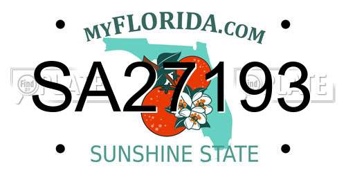 SA27193 Florida License Plate