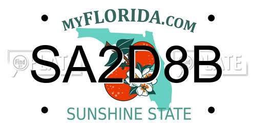 SA2D8B Florida License Plate