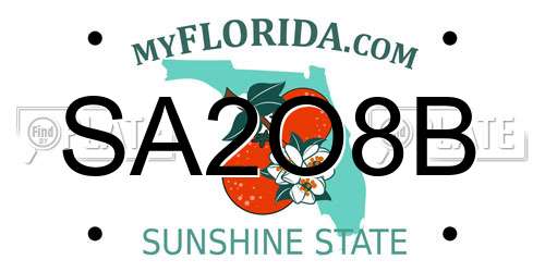SA2O8B Florida License Plate