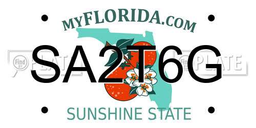 SA2T6G Florida License Plate