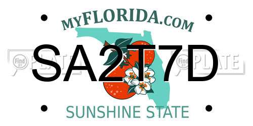 SA2T7D Florida License Plate