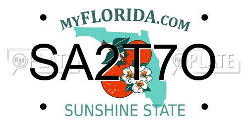 SA2T7O Florida License Plate