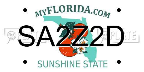 SA2Z2D Florida License Plate