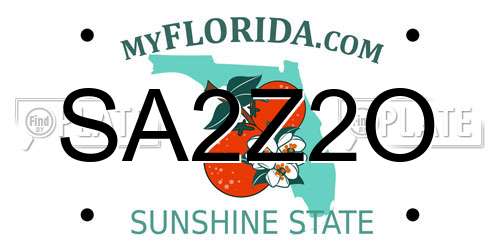 SA2Z2O Florida License Plate