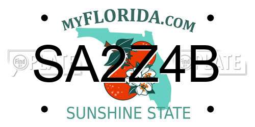 SA2Z4B Florida License Plate