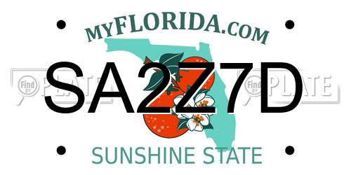 SA2Z7D Florida License Plate