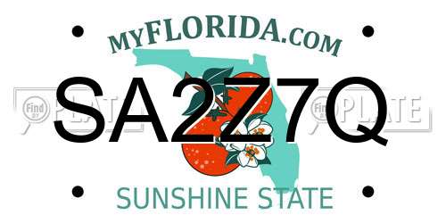 SA2Z7Q Florida License Plate