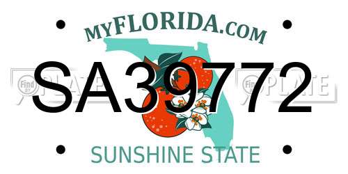 SA39772 Florida License Plate