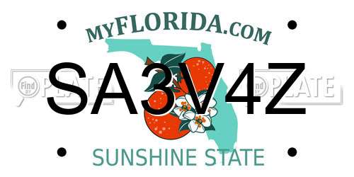 SA3V4Z Florida License Plate