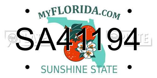 SA41194 Florida License Plate