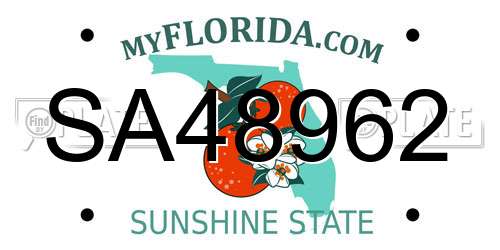SA48962 Florida License Plate