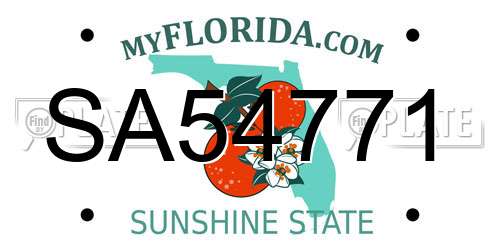 SA54771 Florida License Plate