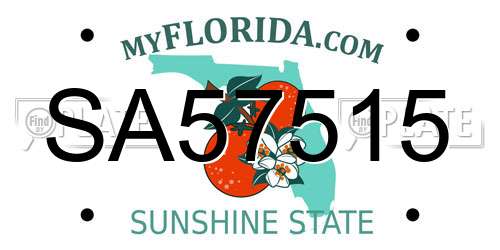 SA57515 Florida License Plate