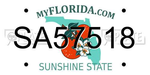 SA57518 Florida License Plate