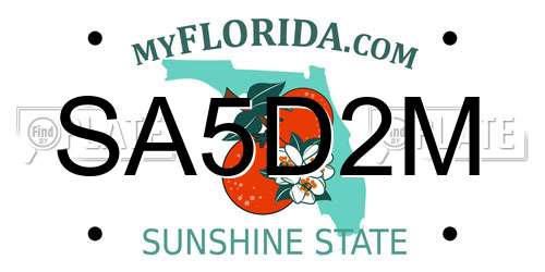 SA5D2M Florida License Plate
