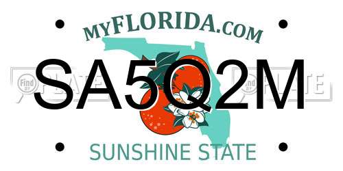 SA5Q2M Florida License Plate
