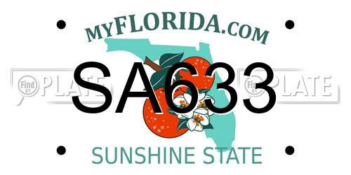 SA633 Florida License Plate