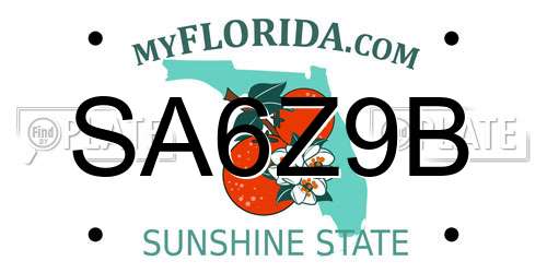SA6Z9B Florida License Plate
