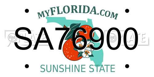 SA76900 Florida License Plate