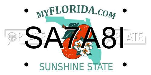 SA7A8I Florida License Plate