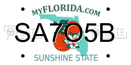 SA7O5B Florida License Plate