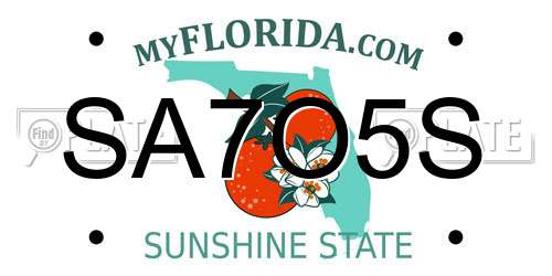 SA7O5S Florida License Plate