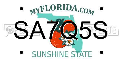 SA7Q5S Florida License Plate