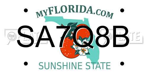 SA7Q8B Florida License Plate