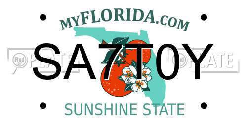 SA7T0Y Florida License Plate