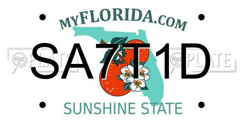 SA7T1D Florida License Plate