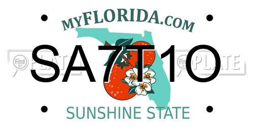 SA7T1O Florida License Plate