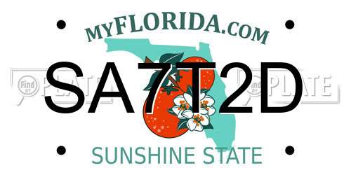 SA7T2D Florida License Plate