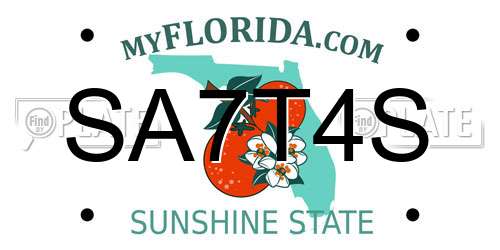 SA7T4S Florida License Plate