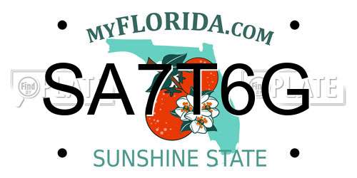 SA7T6G Florida License Plate