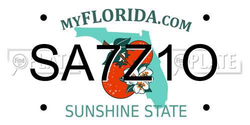SA7Z1O Florida License Plate
