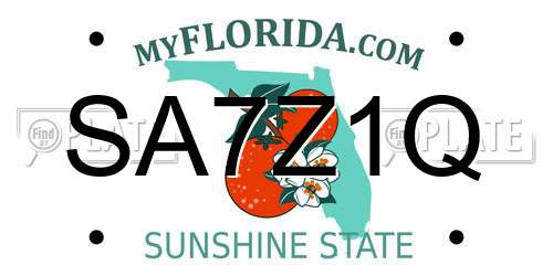SA7Z1Q Florida License Plate