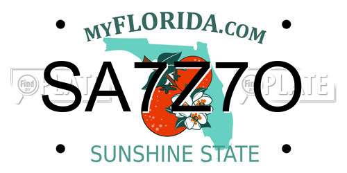 SA7Z7O Florida License Plate