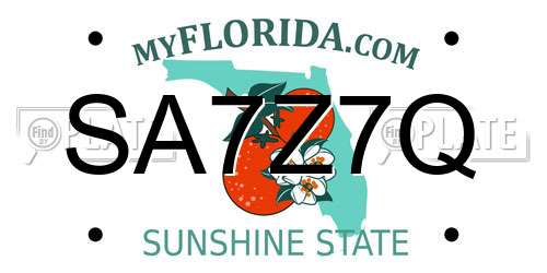 SA7Z7Q Florida License Plate