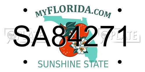 SA84271 Florida License Plate