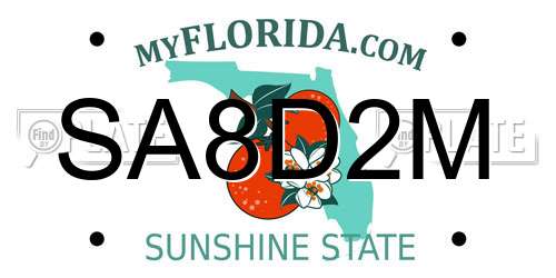 SA8D2M Florida License Plate