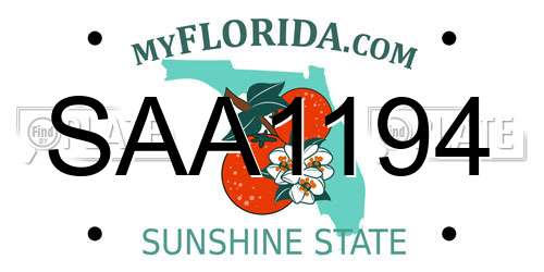SAA1194 Florida License Plate